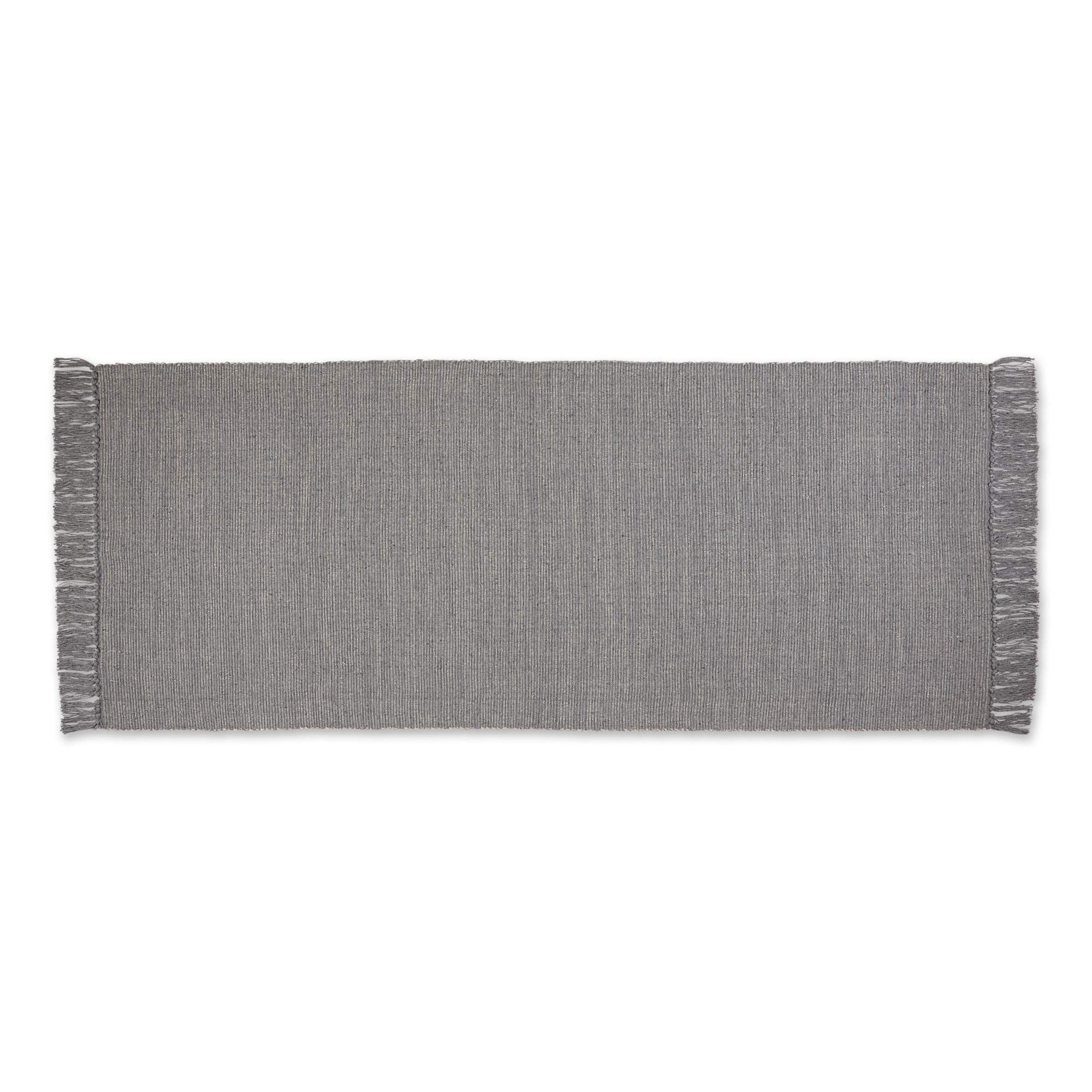 Alfombra De Pasillo Dii De Algodón Acanalado Reversible 76 X 183 Cm Gris