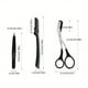 thumbnail image 3 of 3pcs Eyebrow Trimmer Set For Women Men, Including Foldable Stainless Steel Eyebrow Razor, Slant Tweezers, Eyebrow Scissors With Comb(Detachable), Eyebrow Grooming Kit, 3 of 4
