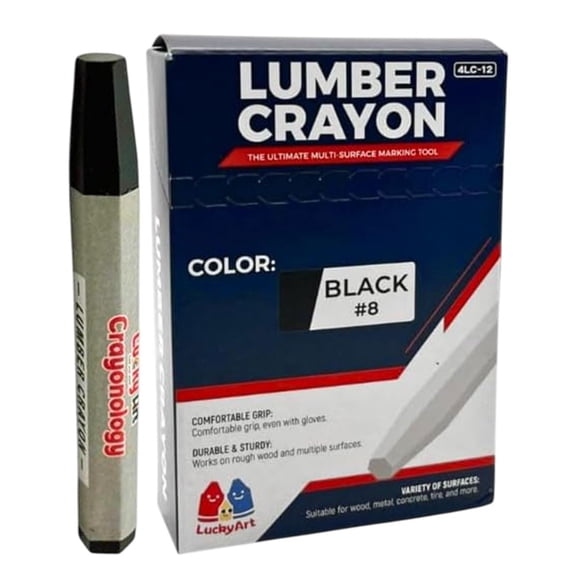 Crayones para madera Lucky Art Crayonology negros (paquete de 12)