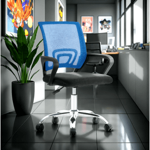 Arthome - Silla De Oficina Ejecutiva Nueva York Ergonomica Respaldo Malla Azul Bm 520Mb
