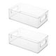 thumbnail image 1 of Pequeños contenedores de plástico para baño con asas para organizar el armario, el tocador o el estante del armario, organizador de accesorios para pastillas transparentes., 1 of 1