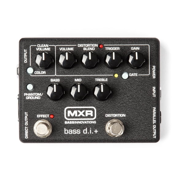 Pedal de preamplificador para bajo MXR M80 Bass D.I.+ con distorsión