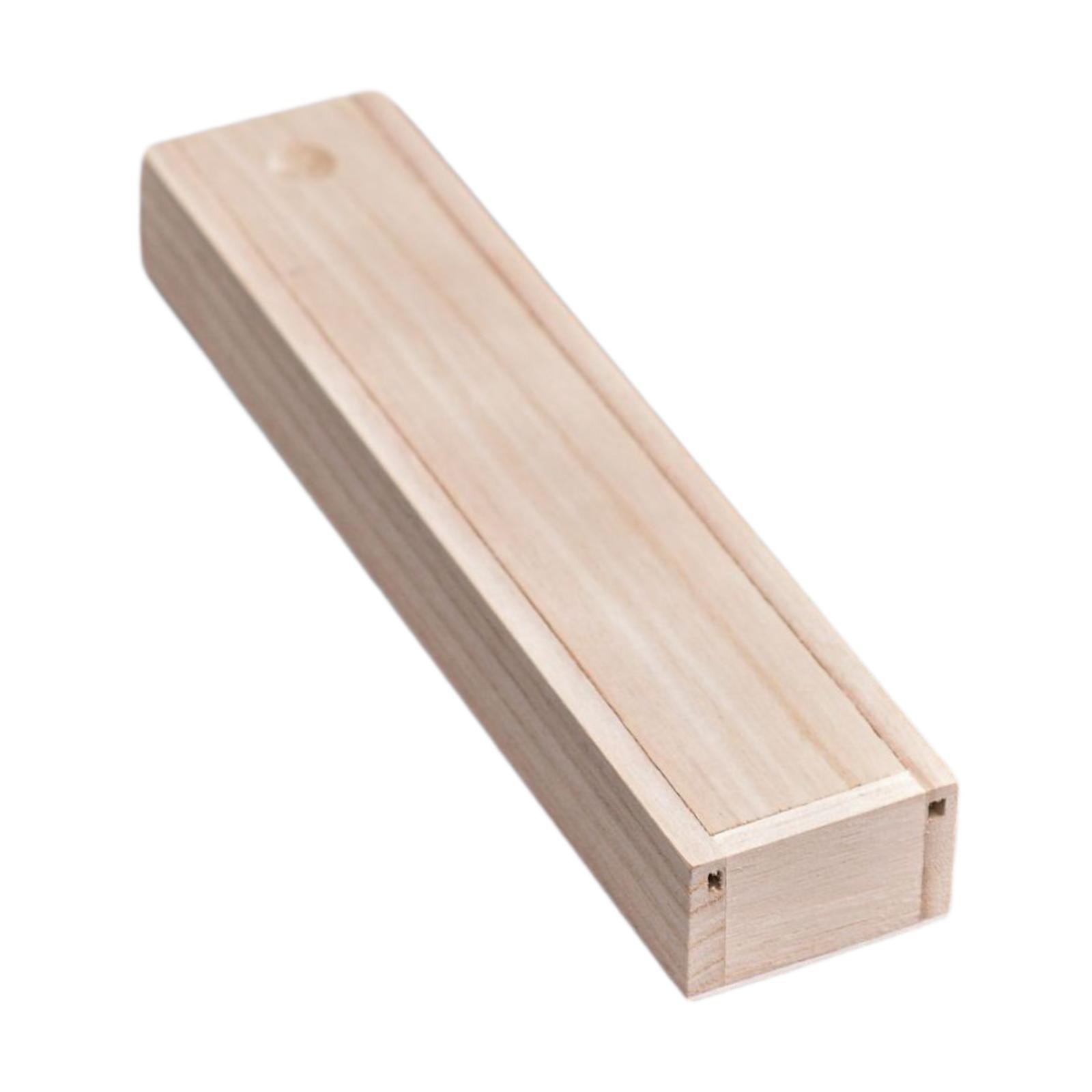 Magideal - Caja De Madera Con Tapa Deslizante, Estuche De Madera, Caja De Lápices Vacía, Almacenamiento Para El Hogar, Estuche De Joyería Sin Terminar Para Bodas 23X5X3Cm