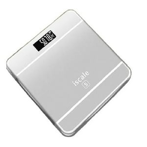 Masterprox - Balanza Pesa Digital Baño 180Kg Vidrio Temperatura Iscale Plateado