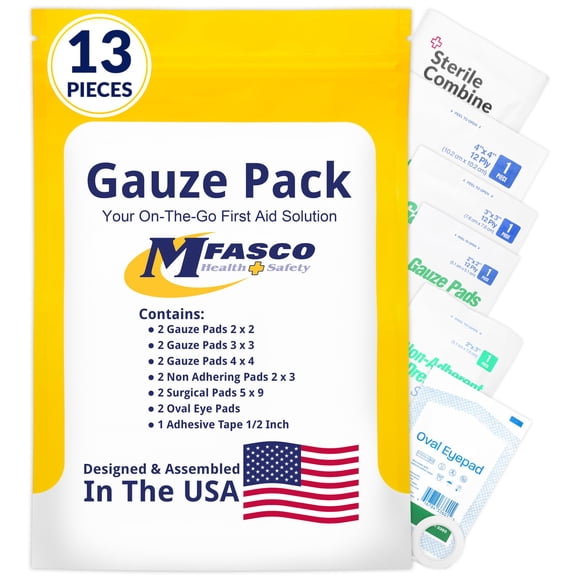 Kit de primeros auxilios MFASCO: recambio de gasa, 13 piezas