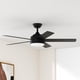 thumbnail image 2 of Ventilador de techo YUHAO de 132 cm negro con LED regulable, 6 velocidades y control remoto, 2 of 9