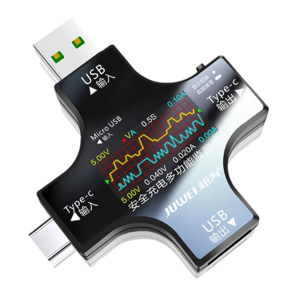 Tipo C USB Tester Pantalla A Color Multi Funcional 5A Amp Voltaje Amperímetro Detector Estilo B