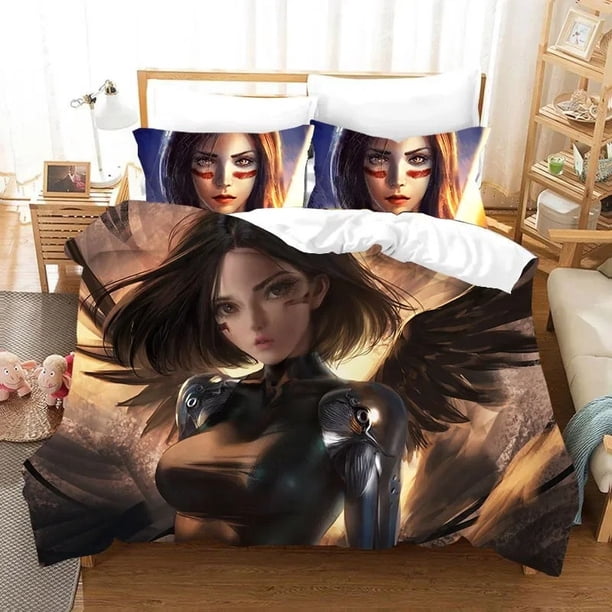 ed Movie ALITA Pattern Bedding Sets exquisite bed supplies set duvet cover bed comforter set luxury birthday gift