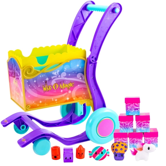 Carrito de compras de juguete Wiz-O-Magic Push & Reveal con 6 cajas para 4–8 años