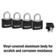 thumbnail image 3 of Candado con llave Padlock Master Lock 131Q, negro, para exteriores, paquete de 4, 3 of 5