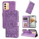 thumbnail image 1 of Funda tipo cartera FOXDOCK para Vivo V23 5G , diseño girasol en relieve, cuero PU, cierre magnético, soporte y tarjetero, 1 of 5
