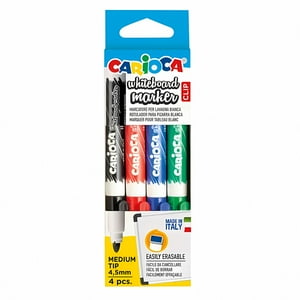 Plumones Borrables Pizarra 4 Colores Carioca - Ps