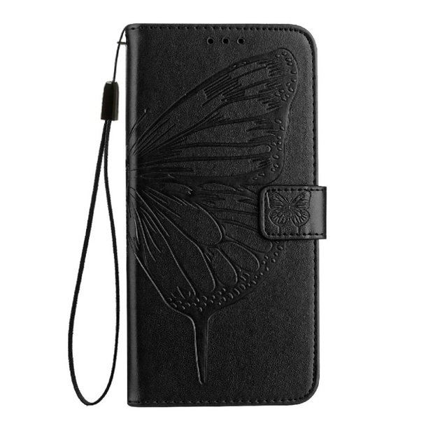 Funda cartera mariposa para Samsung Galaxy A56 5G con soporte y ranuras para tarjetas Negro
