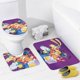 thumbnail image 4 of Bonkers-theme 4-Piece Shower Curtain Set with Rugs, Waterproof Bathroom Decor Set Includes Bath Mat, U-Shaped Rug, Toilet Lid Cover and Curtain with Hooks, 4 of 6