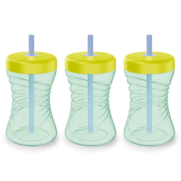 Pajitas Sippy Cup NUK Fun Grip, paquete de 3 para niños pequeños a partir de 8 meses