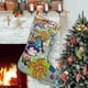 thumbnail image 1 of Todos Crecidos Tema: Calcetines de Navidad, fino lino blanco para colgar en escaleras y chimenea, decoración navideña para el hogar, regalo de Navidad.54cm×38cm, 1 of 5
