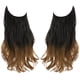 thumbnail image 1 of Xiao Hua Extensión de Cabello con Alambre de Línea de Pesca invisible, Fibra Sintética Larga Ondulada Rizada, Extensión de Cabello Estilo Diadema Ajustable, 18 inch Negro Degradado Castaño, 1 Pieza, 1 of 4