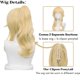 thumbnail image 4 of Peluca de cola de caballo rubia ondulada de Wiggy Mermaid SL para cosplay de vaqueros, 4 of 7