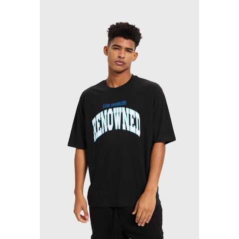 Fashionspark - Polera Hombre Print College Negro - Lll