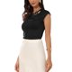 thumbnail image 4 of INSPIRE CHIC Camisetas de Manga Corta para Mujer Elegantes y Casuales Cuello Redondo Ajustado Camisetas XS Negro, 4 of 6