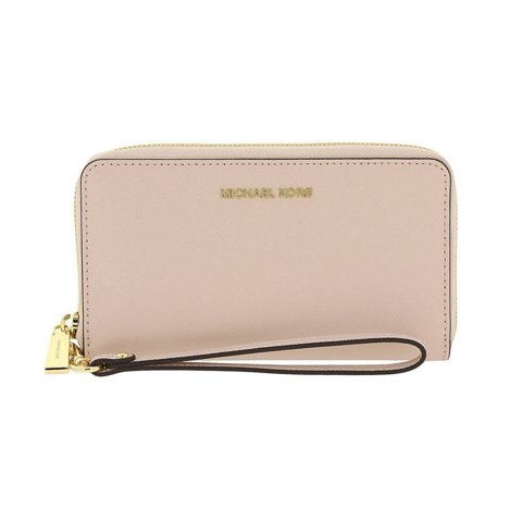 Cartera Michael Kors Multifunción Grande De Viaje Jet Set En Rosa Suave