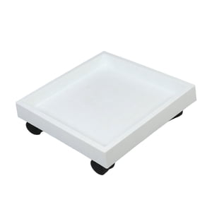 Ioensy - Carrito Para Macetas Con Ruedas, Carrito Para Macetas, Soporte Para Plantas Con Ruedas Para Jardín, Comedor, Color Blanco