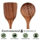 thumbnail image 3 of Utensilios de cocina de madera de teca para cocinar, antiadherentes, naturales y saludables, juego de 2 piezas, 3 of 5