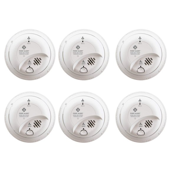 Detector de Humo y Monóxido de Carbono Paquete de 6 First Alert BRK SC9120B
