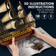 thumbnail image 5 of Puzzle 3D CubicFun HMS Victory Vessel, modelo de barco, 189 piezas, 5 of 7