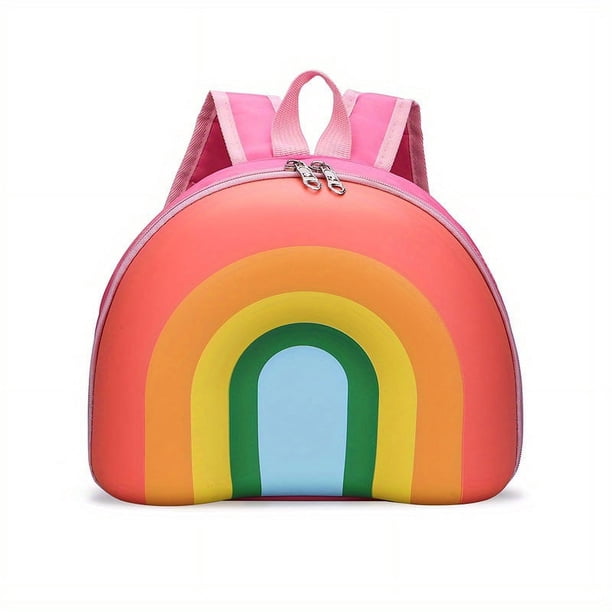 Children's Cartoon Rainbow Space Battleship Backpack, Cute School Bag, Casual Travel Backpack