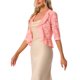thumbnail image 4 of INSPIRE CHIC Bolero Ligero de Encaje Floral con Volantes en el Dobladillo, Abierto al Frente, de Media Manga para Mujer, Talla M, Rosa, 4 of 6