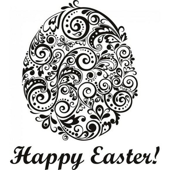 Decomural Happy Easter Floral Easter Egg WS-17917