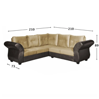 Genérico - Sofa Seccional Emma Felpa-Pu Beige