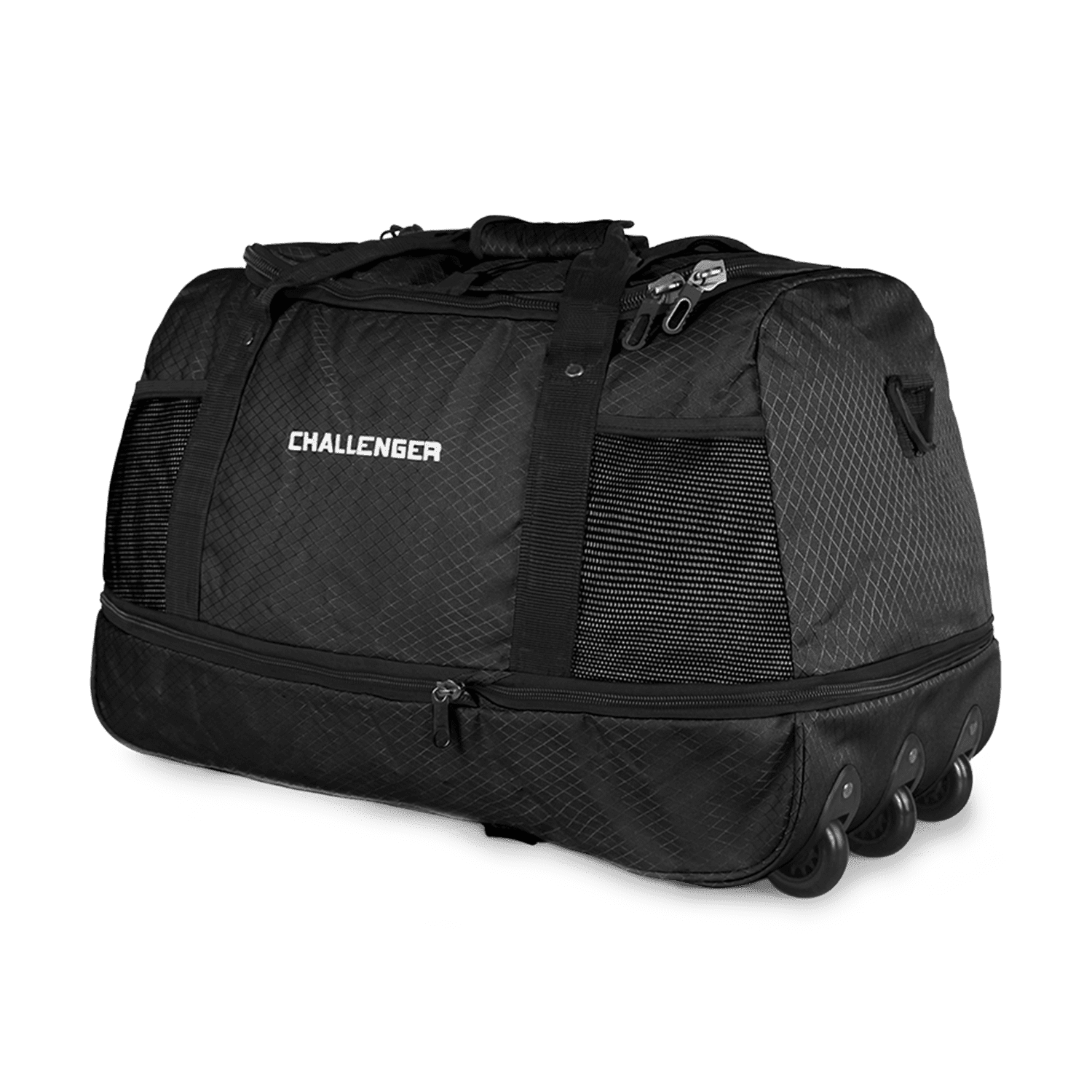 Bolso Tipo Mochila Con Ruedas + Candado Challenger Negro