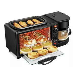 Raf - Maquina De Desayuno 3 En 1 Horno Cafetera Sarten