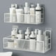 thumbnail image 2 of 1pc Shower Caddy Basket, Adhesive Shower Supplies Storage Shelf, Bathroom Shampoo Organizer Shelves, No Drilling Wall Mounted Rustproof Shelf, Bathroom Accessories, Organizer Supplies, 2 of 4