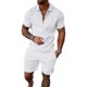 thumbnail image 1 of UOUA Conjunto deportivo de verano para hombre, 2 piezas, con shorts y polera de manga corta, 1 of 3