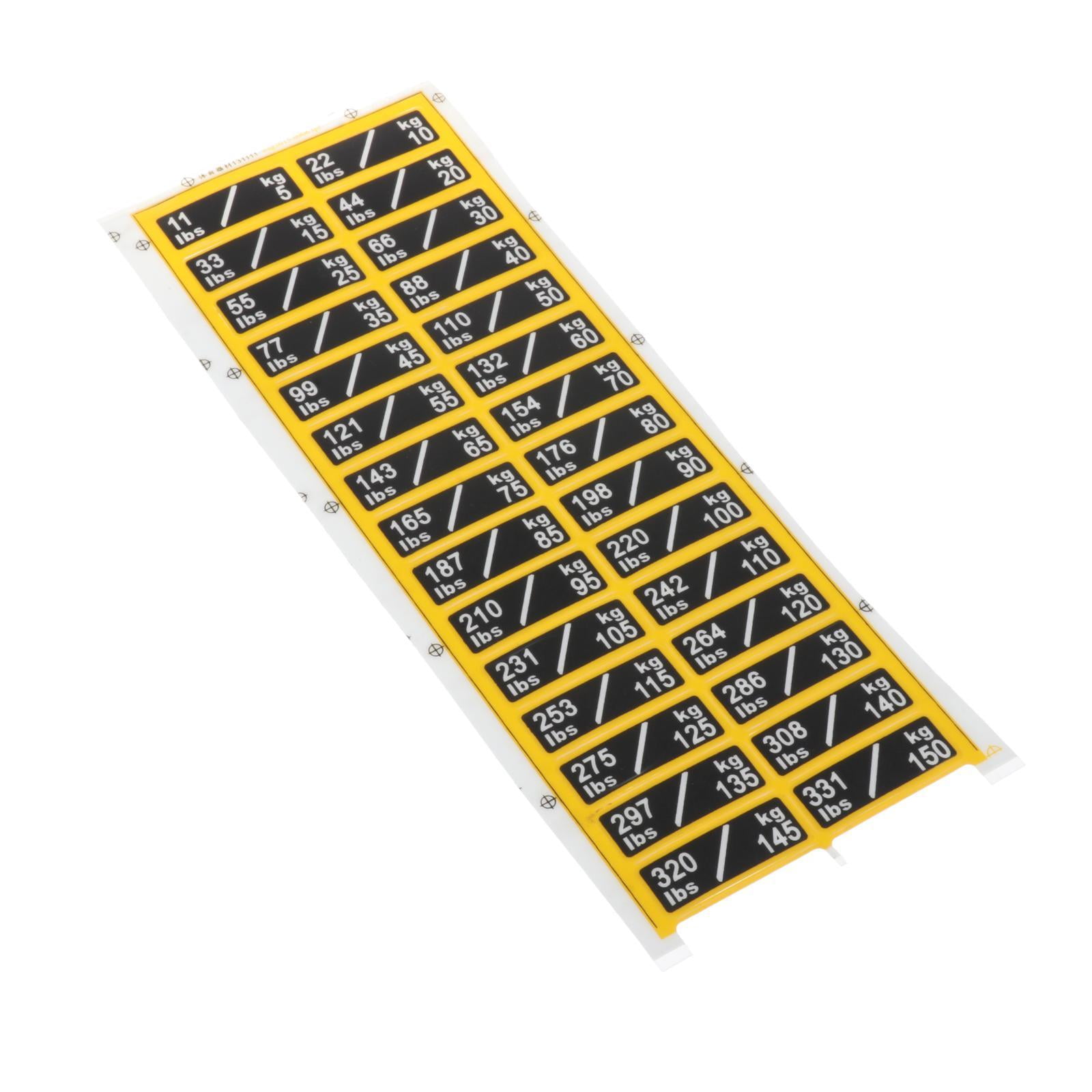 Magideal - Etiquetas De Pila De Pesas, Pegatinas De Peso, Pegatinas De Números De Fondo Negro De 11 Libras A 331 Libras Para Accesorio De Máquina De Gimnasio De