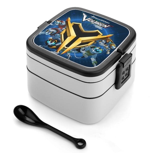 Voltron: Defensor Legendario Fiambrera de Doble Capa, Contenedor de Almuerzo Portátil Apilable, Almacenamiento de Alimentos Hermético a Prueba de Fugas, 1000ml
