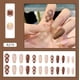 thumbnail image 5 of 24 uñas postizas con estampado de cuadros y cobertura completa, diseño de línea dorada, uñas postizas tipo ataúd, uñas acrílicas para decoración de uñas DIY con herramientas, 5 of 6