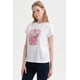 thumbnail image 2 of Polera Mujer Básica Print Blanco / Rosado, 2 of 4