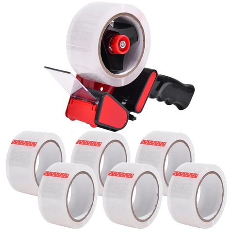 Dispensador De Cinta Zuvo Heavy Duty Con 6 Cintas De Embalaje Transparentes