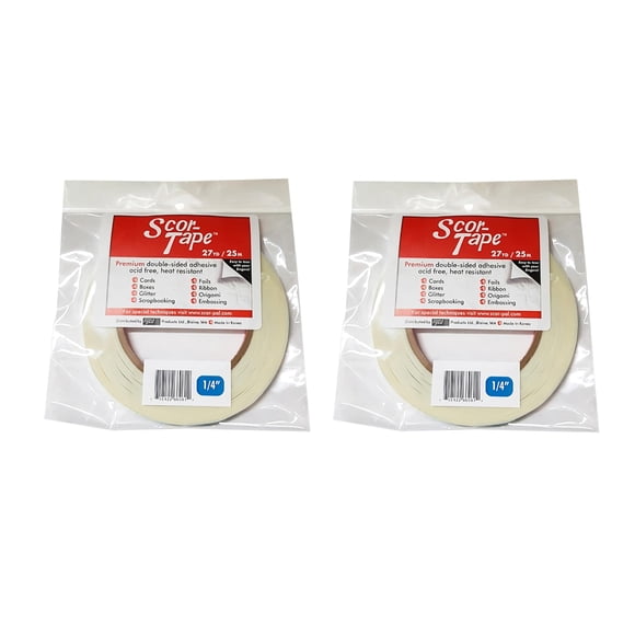 Cinta adhesiva de doble cara Scor-Pal 6 cm 27 yd 2 unidades sin ácido