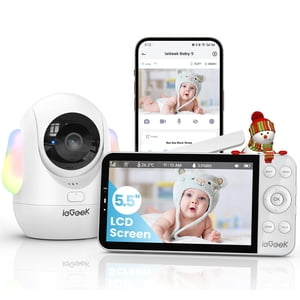 Monitor De Bebé Iegeek Cámara Wifi Lcd 5.5"" 2.5K Hd