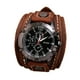 thumbnail image 1 of Reloj De Pulsera Vintage Punk Correa De Cuero De PU Ancha Brazalete Número Romano Marrón, 1 of 3