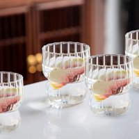 Santú Home & Deco - Set 4 Vasos Anchos Lineas Vertical 250Ml