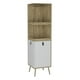 thumbnail image 1 of Bar Esquinero 6 Botelleros Y 2 Puertas Fm-012c Café Claro Y Blanco, 1 of 7
