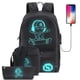 thumbnail image 1 of Mochila Pawsky Skateboard Anime con Carga USB y Candado Negra 26x12x43 cm, 1 of 8