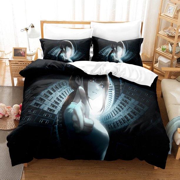 Anime Girls Chainsaw Man Makima 2_3pcs Bedding Set Boys Girls Twin Size Duvet Cover Pillowcase Bed Kids Adult Home Textile Bed Sheets