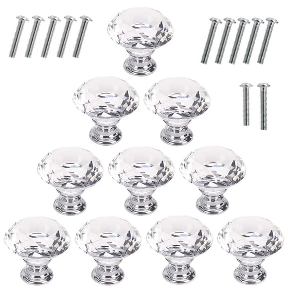 Perillas De Cristal Para Gabinete Con Forma De Diamante De 30 Mm